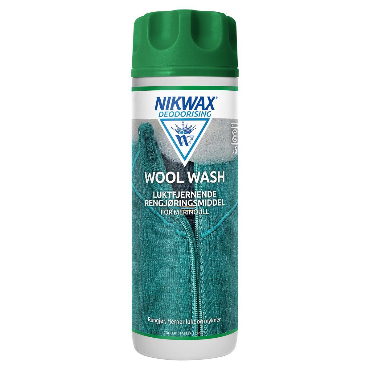 Flaske med Nikwax Wool Wash vaskemiddel for ullklær