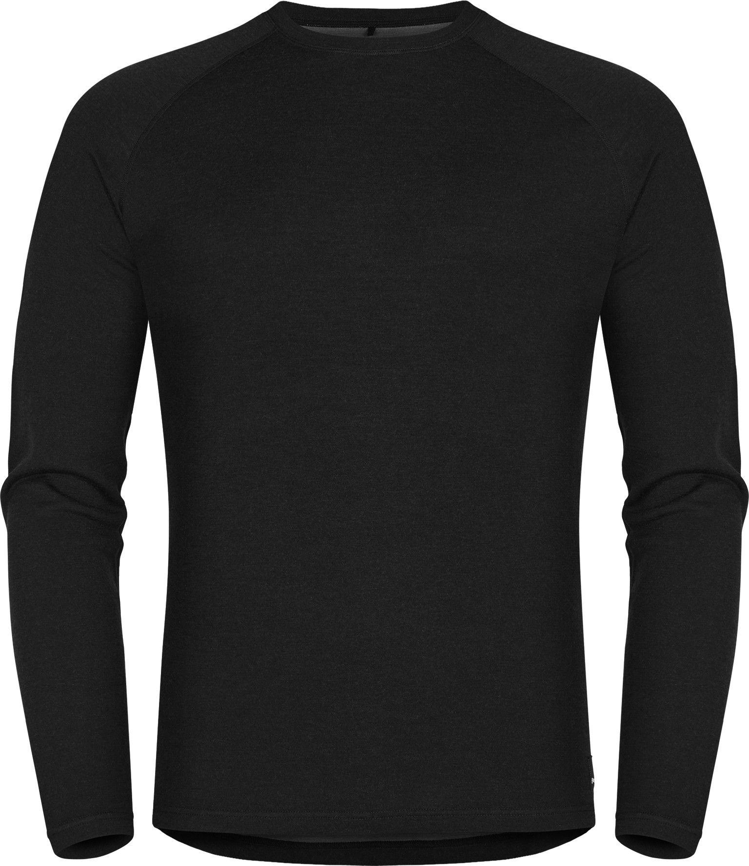 Svart Urberg Selje merino- og bambustrøye til herre