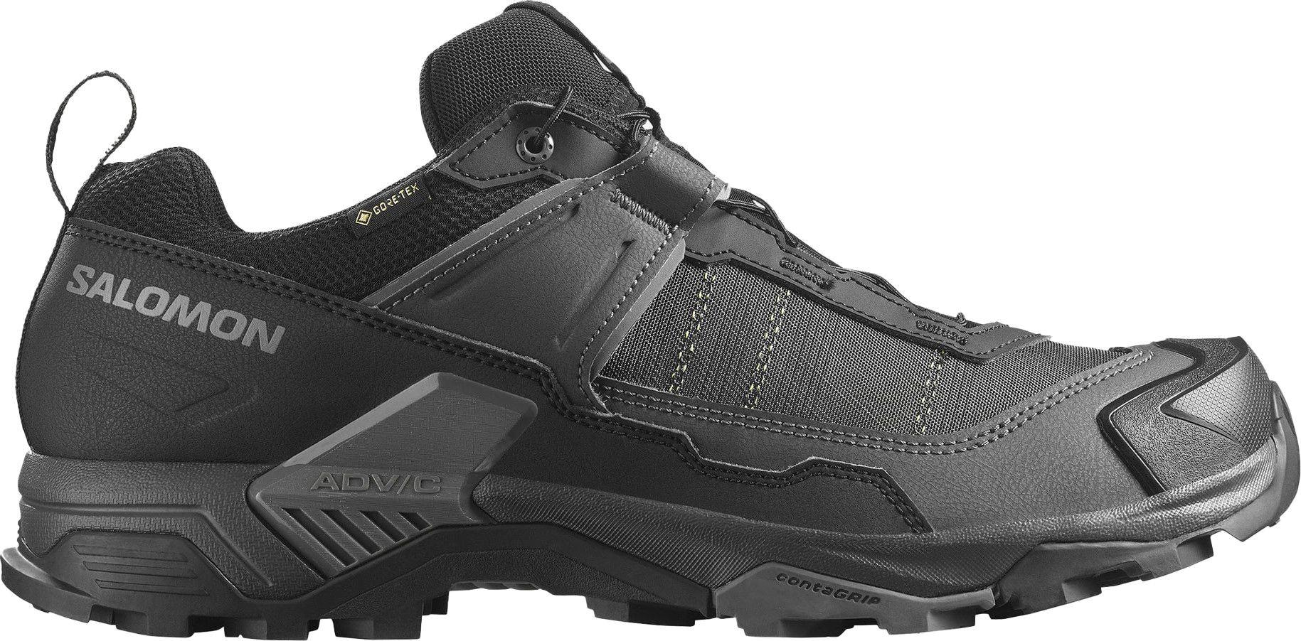 Svart Salomon X Ultra 5 GORE-TEX tursko for herre sett fra siden