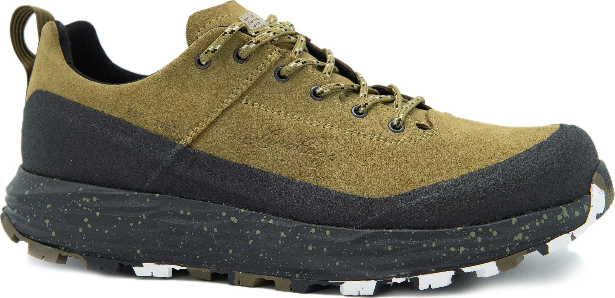 Olivengrønn Lundhags Tived Trail Shoe for herre sett fra siden